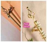 Strong single extendable metallic curtain rods;