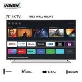Vision Plus 75'' 4K UHD V+ OS SMART TV BLACK