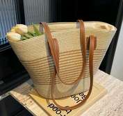Papyrus Straw Woven Beach Bag