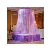 Big Purple Round Mosquito Net For Single Bed-FREE SIZE.