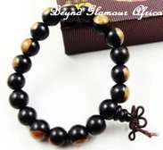 Black And Cream Wooden Bracelet