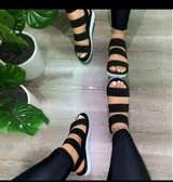 Ladies quality suede and canvas sandals