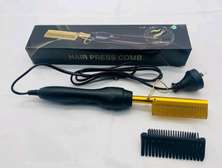 Gold electric heat comb hair straightener