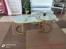 MARBLE NESTING TABLE TOP GLASS EFFECT