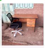 Office work table with its swivel chair