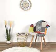 Modern Patchwork Wooden Fabric Dining Garden Chair