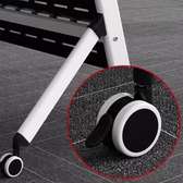 Office Tables: White Collapsible Work Desk with Wheels