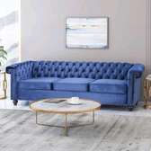 Tufted blue 3 seater sofa