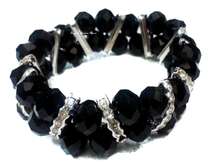 Womens Black Crystal Jewelry set