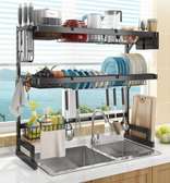 Double layer over sink rack