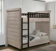 Modern 4½ bed brown upholstered double decker bed