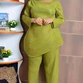 Trouser suits in various colors