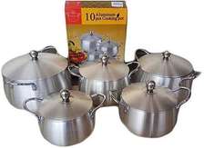 7- Pot Sufuria Set Stainless Aluminium Cookware