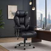 Black Leather Adjustable Computer Desk Chair