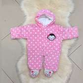 Warm Baby Girl Romper With Hood For Newborn To 12m