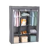 METALLIC THREE COLUMN PORTABLE WARDROBE