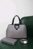 PEDRA Medium Gray Leather Handbag with Wallet