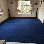 Blue wall to wall carpet^12