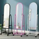 Dressing mirror with wheels