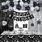 Black and White Birthday Party Decorations for Men Women,