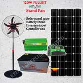 solar fullkit 120watts with free stand fan