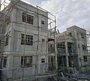 Modern Multi-Story House Under Construction Concrete