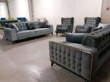 3,2,1,1 Deep tufted grey sofa design