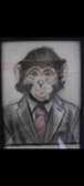 My A4 size traditional artwork on a monkey in a suit.