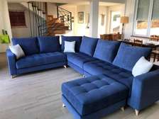 Modern eight seater blue U shaped sofa set