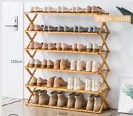 6-Tier Brown Bamboo Shoe Rack stand Organizer