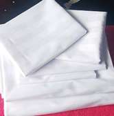 *Hotel quality white cotton satin stripped bedsheets