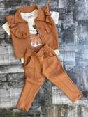 3 in 1 Quality Outfits For Girls(Trouser, top, half coat
