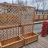 Planter boxes with trellis