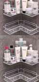 Metallic corner triangular bathroom/kitchen organizer