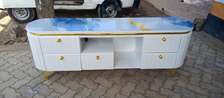 Oval TV Stand with Marble Top