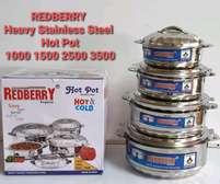 4PCS STAINLESS STEEL REDBERRY HOTPOTS