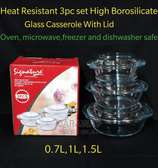 Glass Casserole*3 Pcs*Heat Resistant
