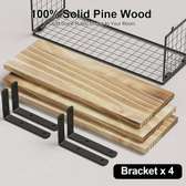 Solid Pine wood bathroom floating shelves