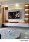 Modern TV Stand with Illuminated Display Cabinet