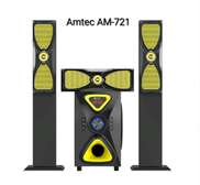 Amtec AM-721 Speaker System Black Yellow Subwoofer