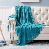 Blue fleece blanket
