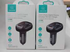 USAMS 50W 3 Ports Digital Display FM Transmitter Car Charger