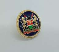 Kenya Emblem Lapel Pin Badge with Rounded Roped Edge