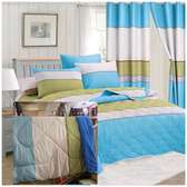 7pc Cotton/Woolen Duvet With Matching curtains set