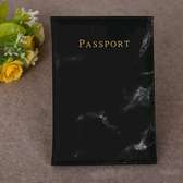 Pu leather passport cover with marble effect