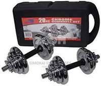 20KG CHROME DUMBELL WEIGHT DUMBBELL SET