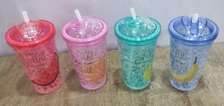 Stylish double wall frost ice smoothie cup