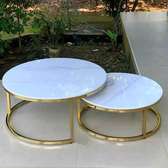 Golden base coffee table set