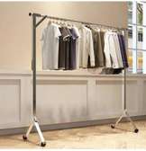 Single pole clothes drying rail