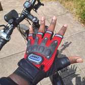 Red Light Cycling Half Gloves Riding Safety Wear